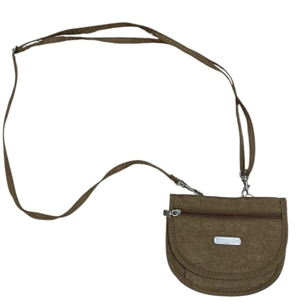 Baggallini Neck Wallet Pouch Womens Brown Travel Crossbody Bag Gorpcore Utility
